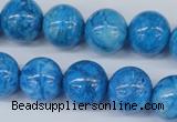 CAB999 15.5 inches 12mm round blue crazy lace agate beads