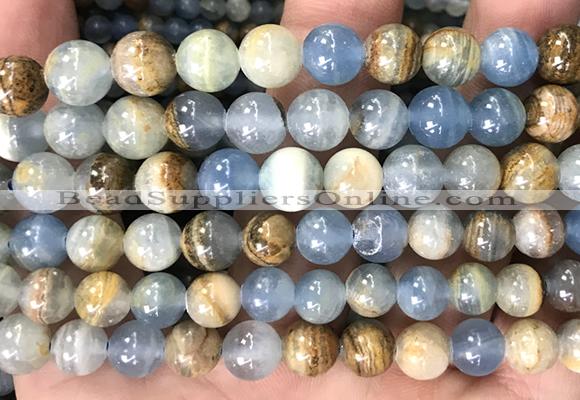 CABS03 15 inches 8mm round blue calcite beads wholesale