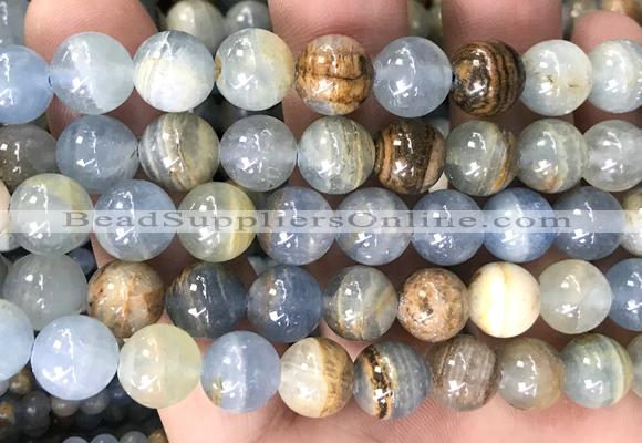 CABS04 15 inches 10mm round blue calcite beads wholesale