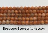 CABS06 15 inches 6mm round orange calcite gemstone beads wholesale