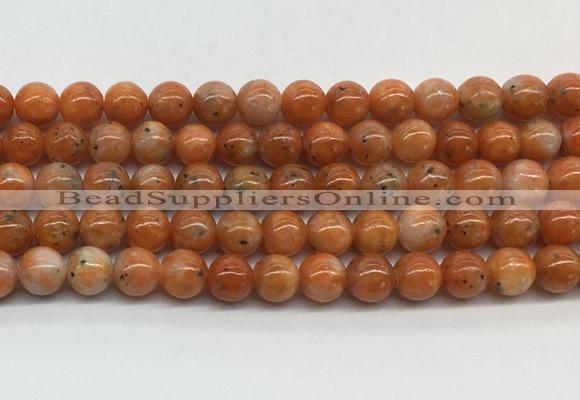 CABS06 15 inches 6mm round orange calcite gemstone beads wholesale