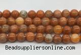 CABS08 15 inches 10mm round orange calcite gemstone beads wholesale