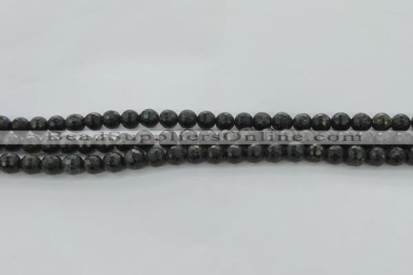 CAE35 15.5 inches 6mm faceted round astrophyllite beads wholesale