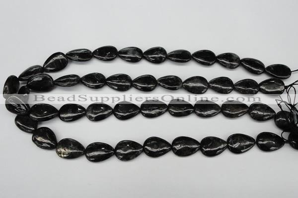 CAE68 15.5 inches 13*18mm flat teardrop astrophyllite beads wholesale