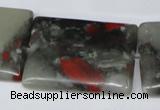 CAF03 15.5 inches 25*35mm rectangle African bloodstone beads