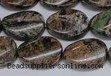 CAF136 15.5 inches 12*16mm twisted oval Africa stone beads