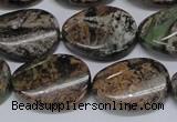 CAF137 15.5 inches 13*18mm twisted oval Africa stone beads