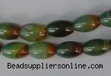 CAG1007 15.5 inches 8*12mm rice rainbow agate beads wholesale