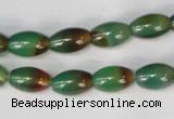 CAG1008 15.5 inches 8*12mm rice rainbow agate beads wholesale