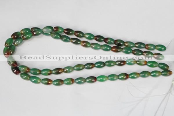 CAG1008 15.5 inches 8*12mm rice rainbow agate beads wholesale