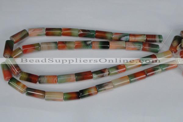 CAG1016 15.5 inches 10*20mm column rainbow agate beads