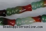 CAG1018 15.5 inches 10*30mm bone rainbow agate beads