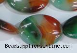 CAG1025 15.5 inches 22*30mm oval rainbow agate beads