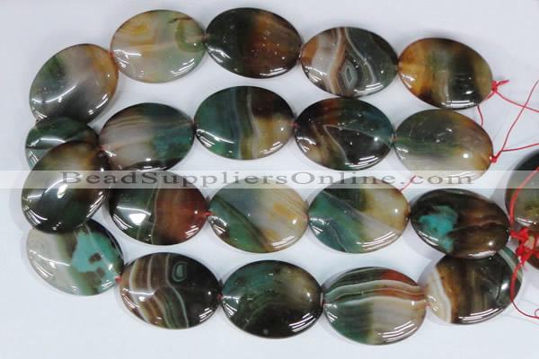 CAG1027 15.5 inches 30*40mm oval rainbow agate beads