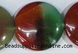 CAG1041 15.5 inches 40mm flat round rainbow agate beads