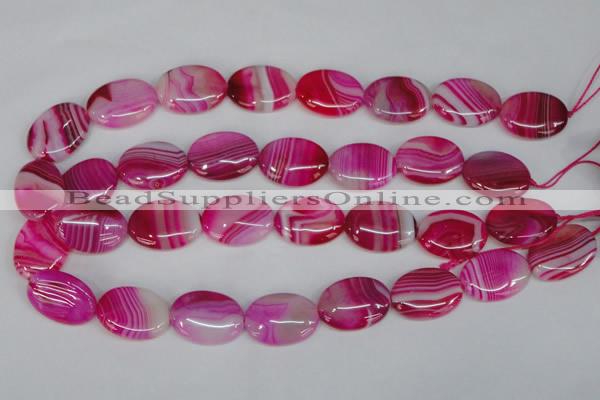 CAG1176 15.5 inches 18*25mm oval line agate gemstone beads