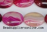 CAG1177 15.5 inches 18*25mm oval line agate gemstone beads