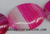 CAG1179 15.5 inches 30*40mm oval line agate gemstone beads