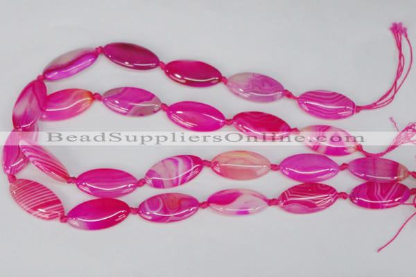 CAG1181 15.5 inches 15*30mm marquise line agate gemstone beads