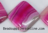 CAG1184 15.5 inches 35*35mm diamond line agate gemstone beads