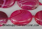 CAG1187 15.5 inches 22*30mm oval line agate gemstone beads