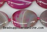 CAG1188 15.5 inches 22*30mm oval line agate gemstone beads