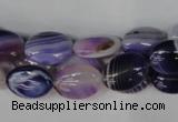 CAG1230 15.5 inches 10*14mm oval line agate gemstone beads