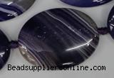 CAG1239 15.5 inches 30*40mm oval line agate gemstone beads