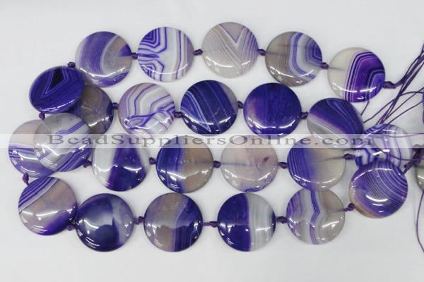 CAG1250 15.5 inches 30mm flat teardrop line agate gemstone beads