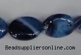 CAG1275 15.5 inches 15*20mm oval line agate gemstone beads