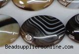 CAG1317 15.5 inches 22*30mm oval line agate gemstone beads