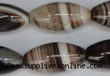 CAG1336 15.5 inches 15*30mm rice line agate gemstone beads