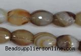 CAG1341 15.5 inches 12*16mm faceted rice line agate gemstone beads