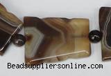 CAG1356 15.5 inches 28*35mm trapezoid line agate gemstone beads