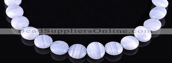 CAG136 coin shape blue lace agate 7*16mm gemstone bead Wholesale