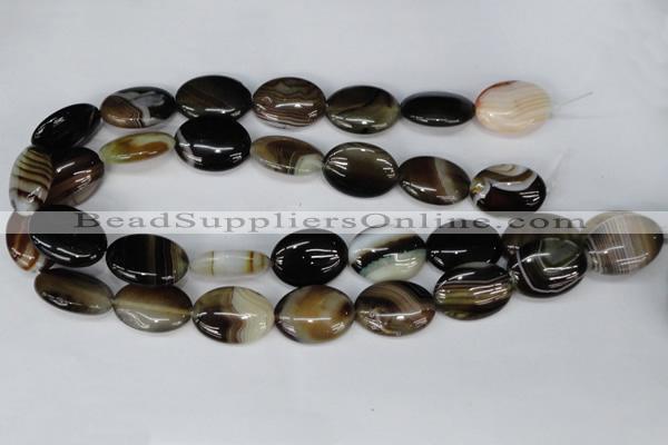 CAG1375 15.5 inches 18*25mm oval line agate gemstone beads