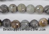 CAG1433 15.5 inches 10mm faceted round bamboo leaf agate beads