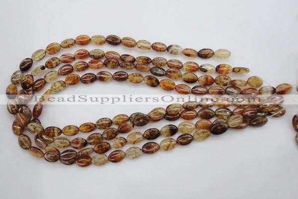 CAG1462 15.5 inches 8*12mm oval dragon veins agate beads