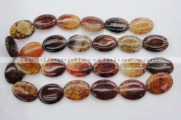 CAG1468 15.5 inches 22*30mm oval dragon veins agate beads