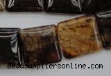 CAG1474 15.5 inches 20*20mm square dragon veins agate beads