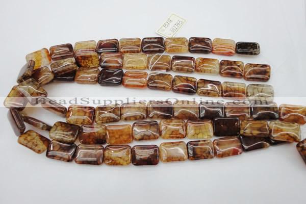 CAG1481 15.5 inches 13*18mm rectangle dragon veins agate beads