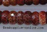 CAG1494 15.5 inches 9*18mm faceted rondelle natural fire agate beads