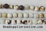 CAG1500 15.5 inches 6mm faceted round fire crackle agate beads