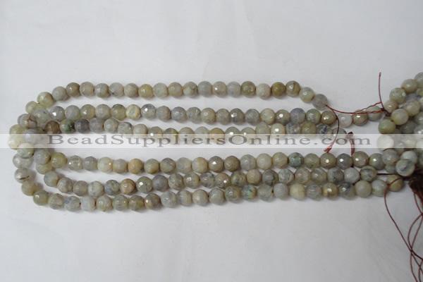 CAG1505 15.5 inches 8mm faceted round fire crackle agate beads