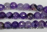 CAG1512 15.5 inches 8mm faceted round fire crackle agate beads