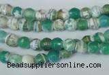 CAG1517 15.5 inches 8mm faceted round fire crackle agate beads