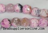 CAG1521 15.5 inches 10mm faceted round fire crackle agate beads