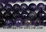 CAG1529 15.5 inches 10mm faceted round fire crackle agate beads