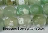 CAG1552 15.5 inches 14mm faceted round fire crackle agate beads