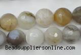 CAG1814 15.5 inches 12mm faceted round Chinese botswana agate beads